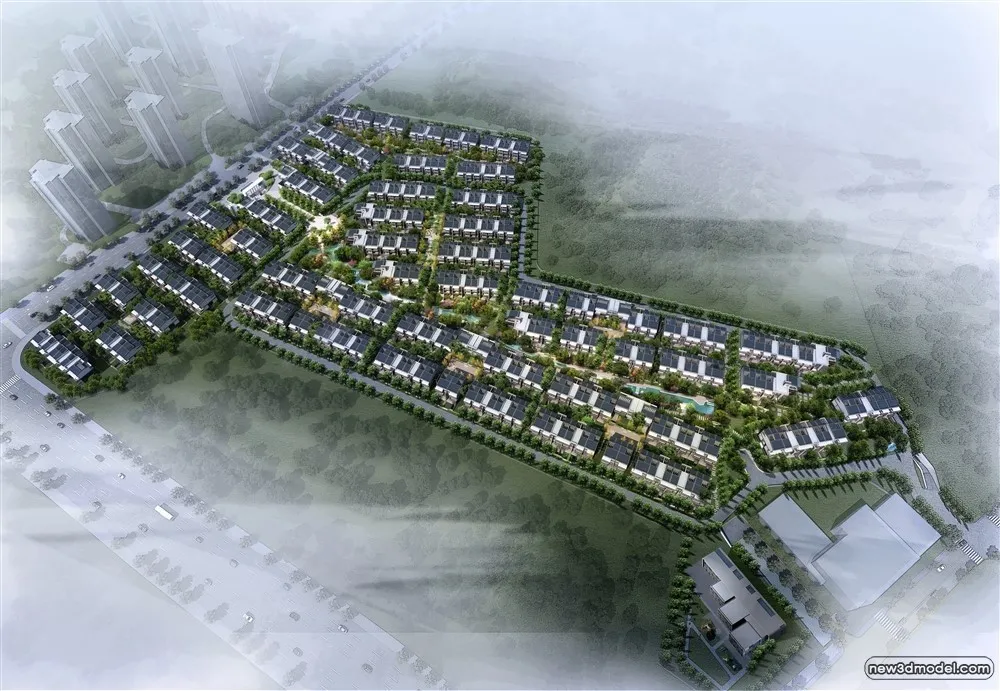 3D Models of Commercial Building – Exterior 3D Scenes – 1014 – VRAY