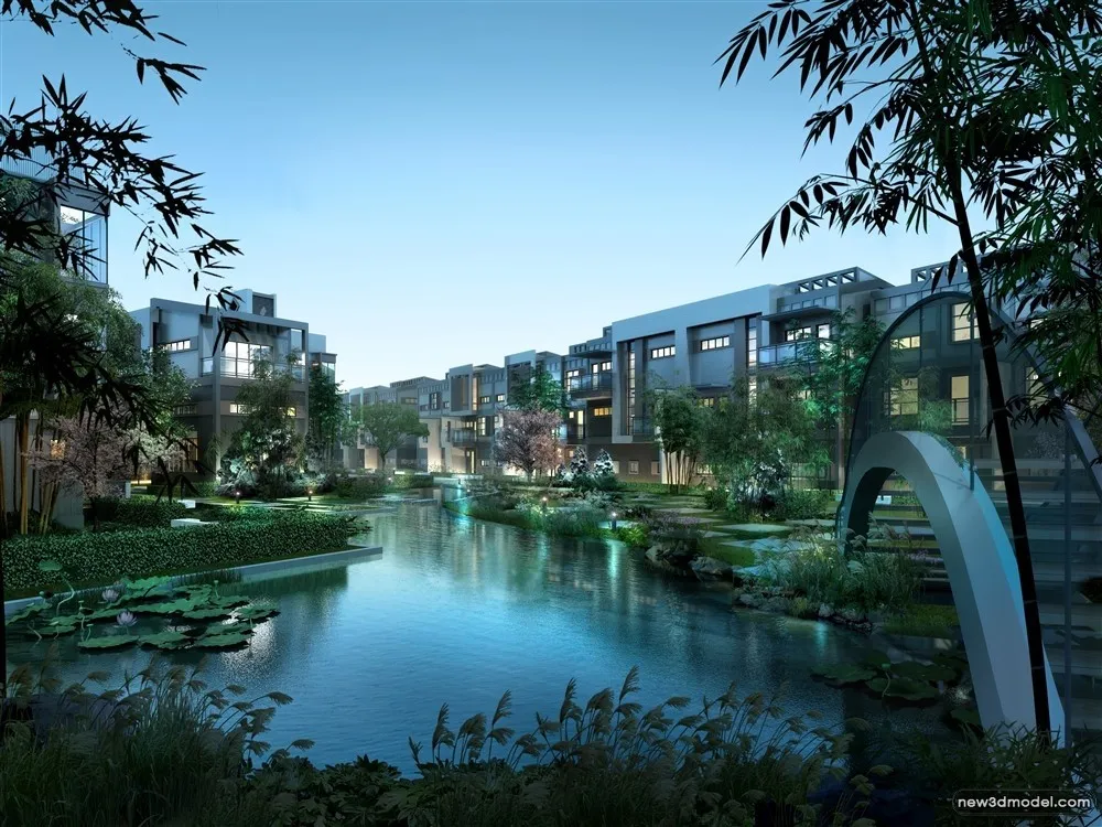 3D Models of Commercial Building – Exterior 3D Scenes – 1015 – VRAY