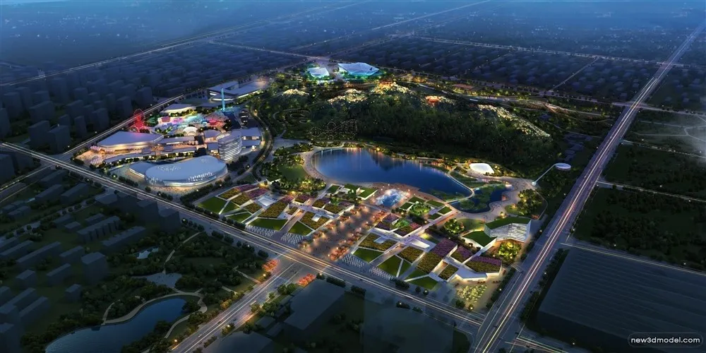 3D Models of Commercial Building – Exterior 3D Scenes – 1016 – VRAY