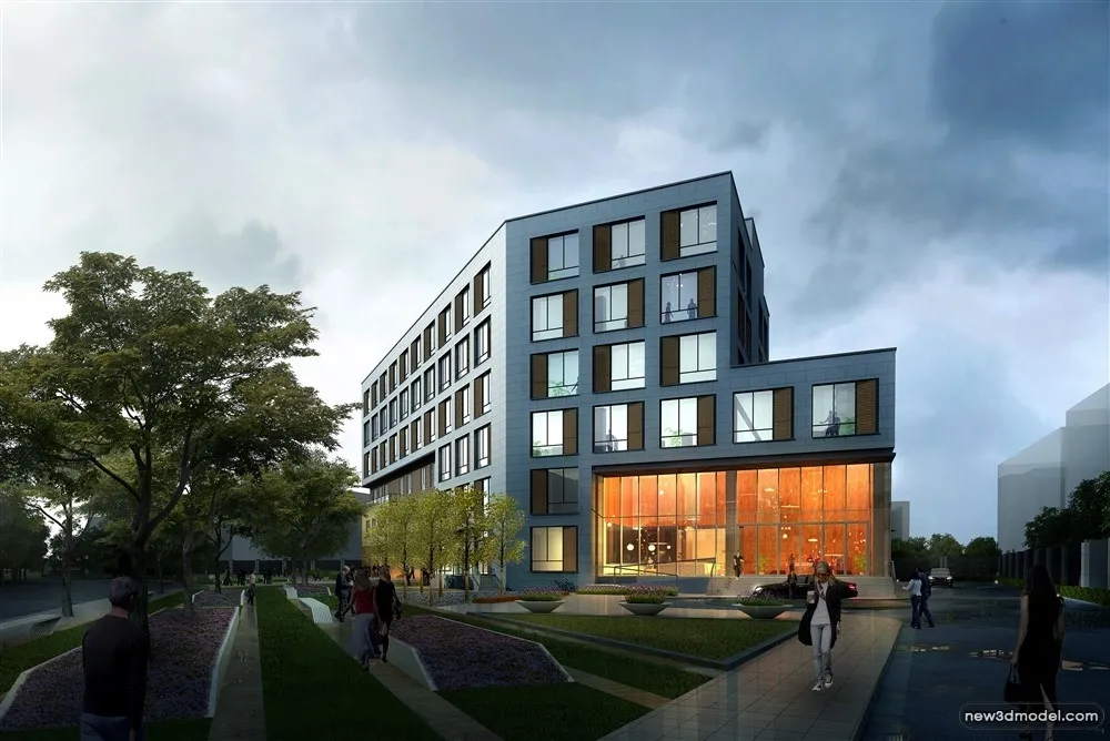 3D Models of Commercial Building – Exterior 3D Scenes – 1018 – VRAY