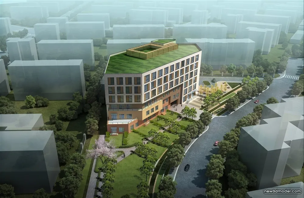 3D Models of Commercial Building – Exterior 3D Scenes – 1019 – VRAY