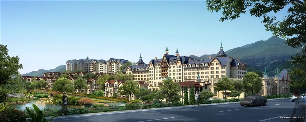 3D Models of Commercial Building – Exterior 3D Scenes – 1023 – VRAY