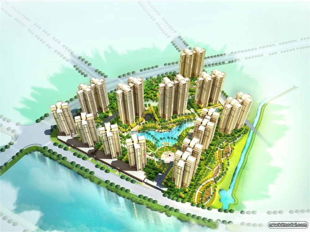 3D Models of Commercial Building – Exterior 3D Scenes – 1030 – VRAY