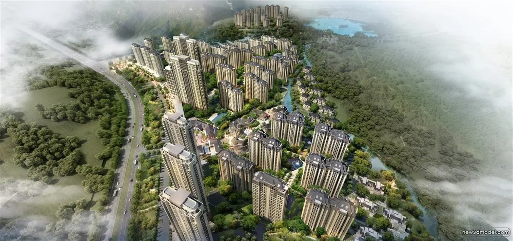 3D Models of Commercial Building – Exterior 3D Scenes – 1031 – VRAY