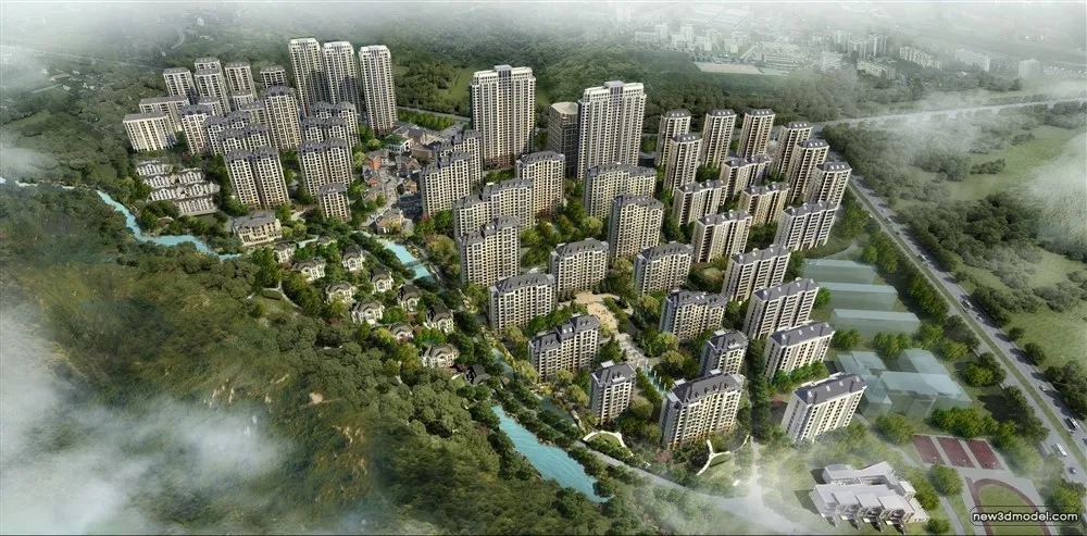 3D Models of Commercial Building – Exterior 3D Scenes – 1032 – VRAY