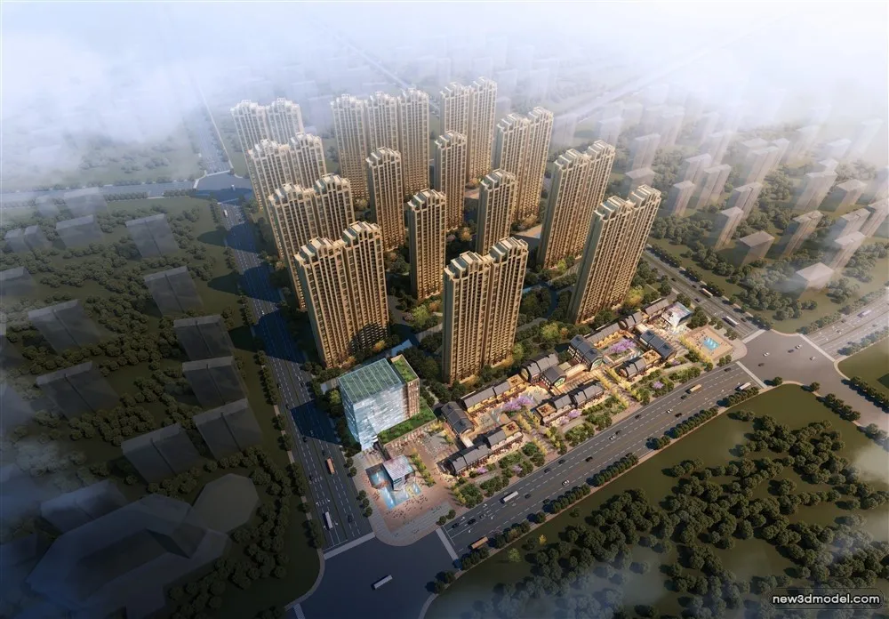 3D Models of Commercial Building – Exterior 3D Scenes – 1035 – VRAY