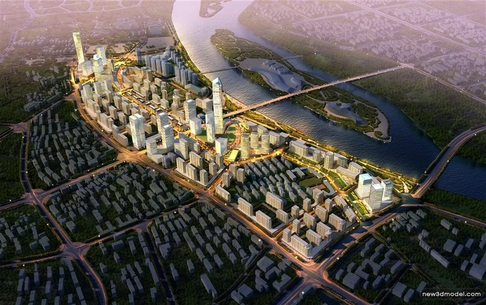 3D Models of Commercial Building – Exterior 3D Scenes – 1036 – VRAY