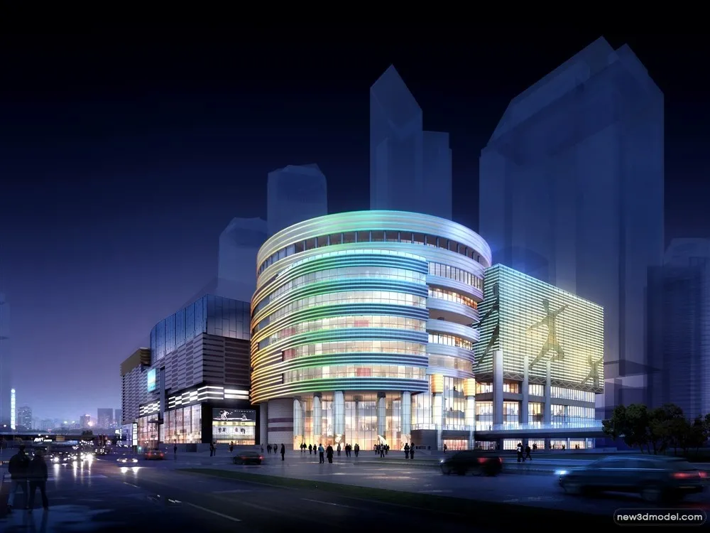 3D Models of Commercial Building – Exterior 3D Scenes – 1038 – VRAY