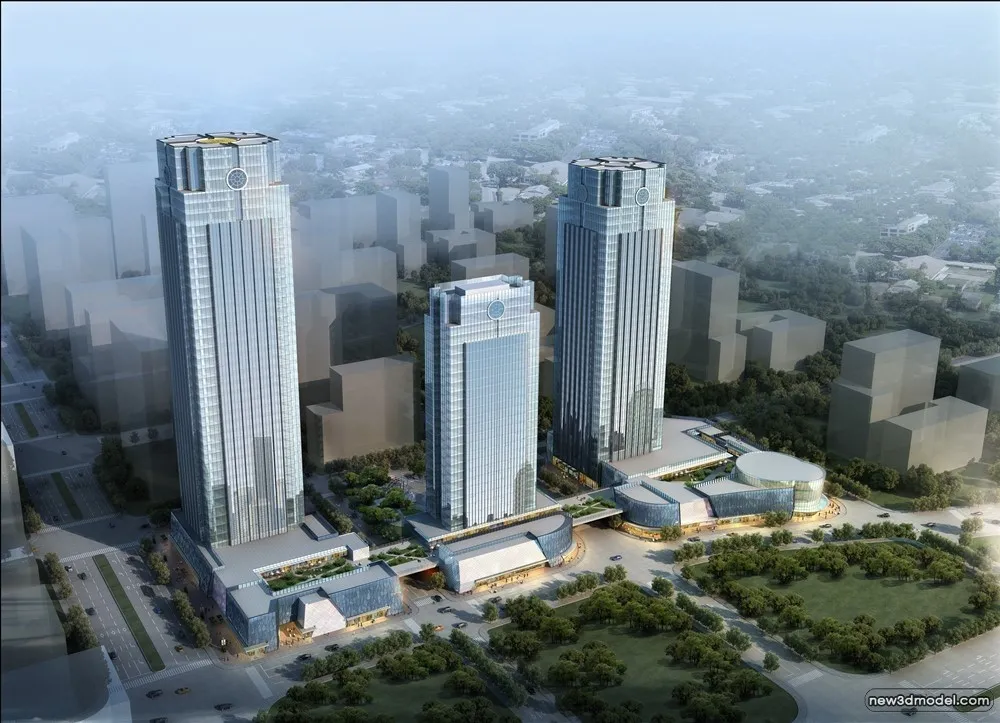 3D Models of Commercial Building – Exterior 3D Scenes – 1039 – VRAY