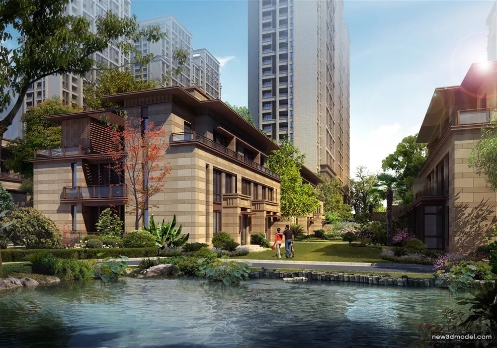 3D Models of Commercial Building – Exterior 3D Scenes – 1040 – VRAY