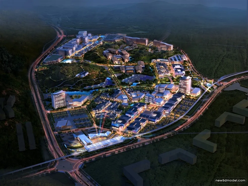 3D Models of Commercial Building – Exterior 3D Scenes – 1041 – VRAY