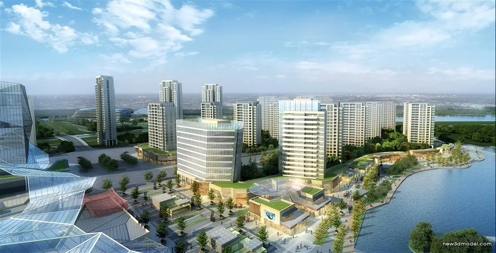 3D Models of Commercial Building – Exterior 3D Scenes – 1047 – VRAY