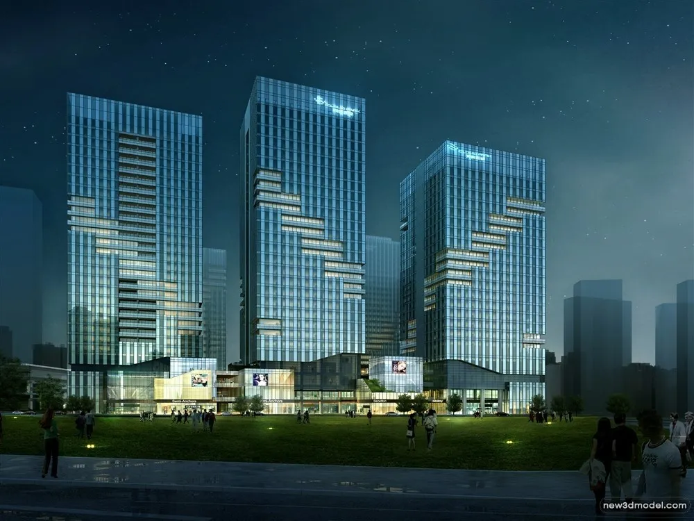 3D Models of Commercial Building – Exterior 3D Scenes – 1048 – VRAY