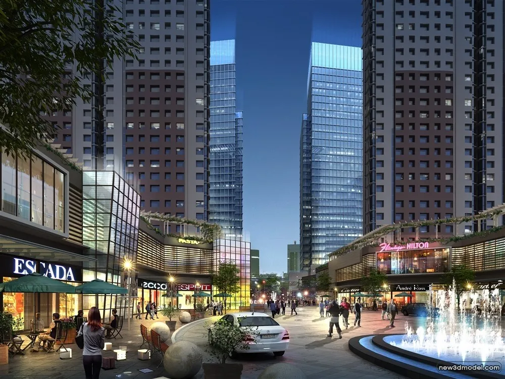 3D Models of Commercial Building – Exterior 3D Scenes – 1049 – VRAY