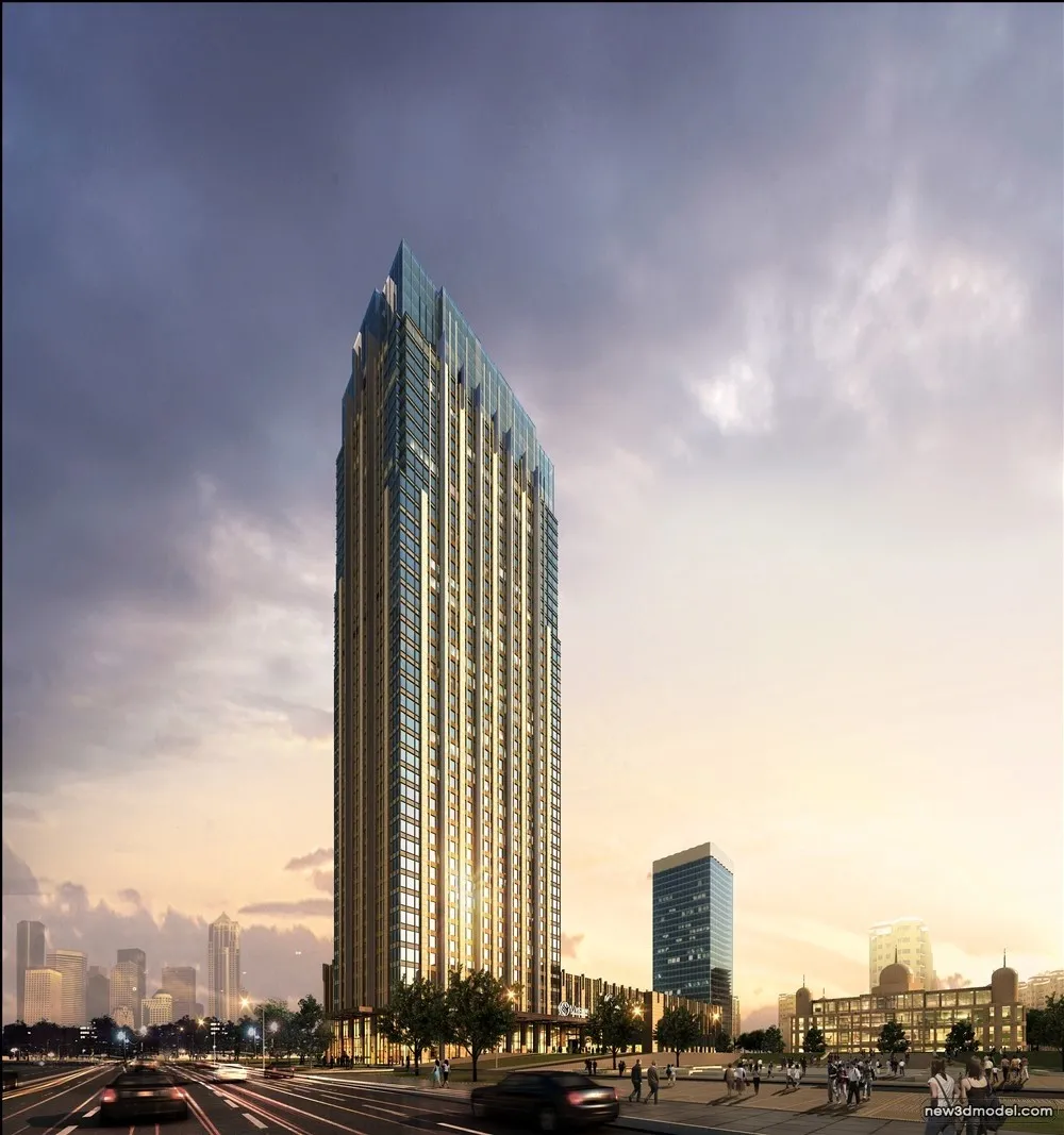 3D Models of Commercial Building – Exterior 3D Scenes – 1051 – VRAY