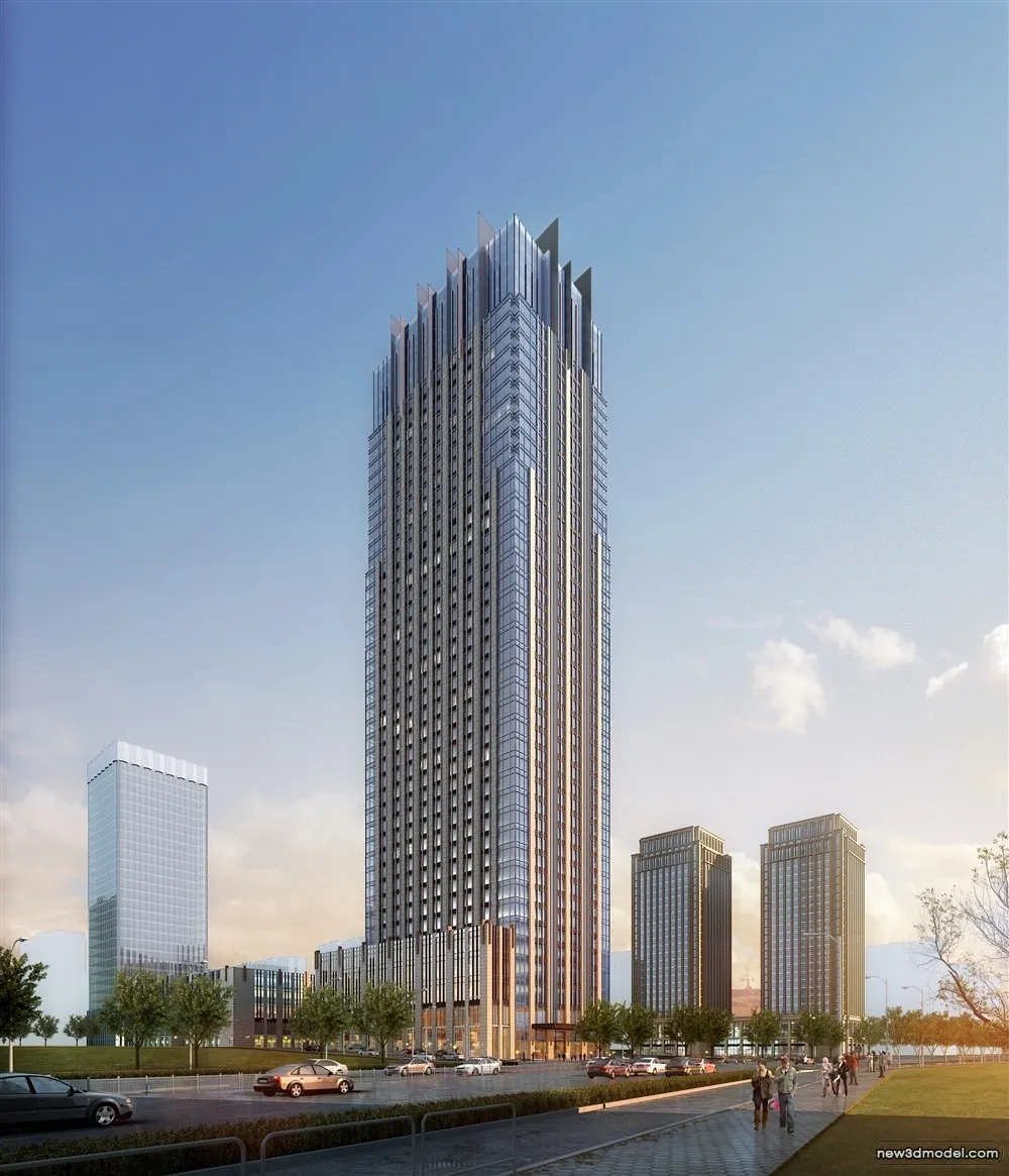 3D Models of Commercial Building – Exterior 3D Scenes – 1052 – VRAY