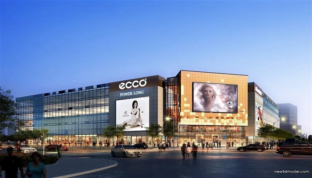 3D Models of Commercial Building – Exterior 3D Scenes – 1054 – VRAY