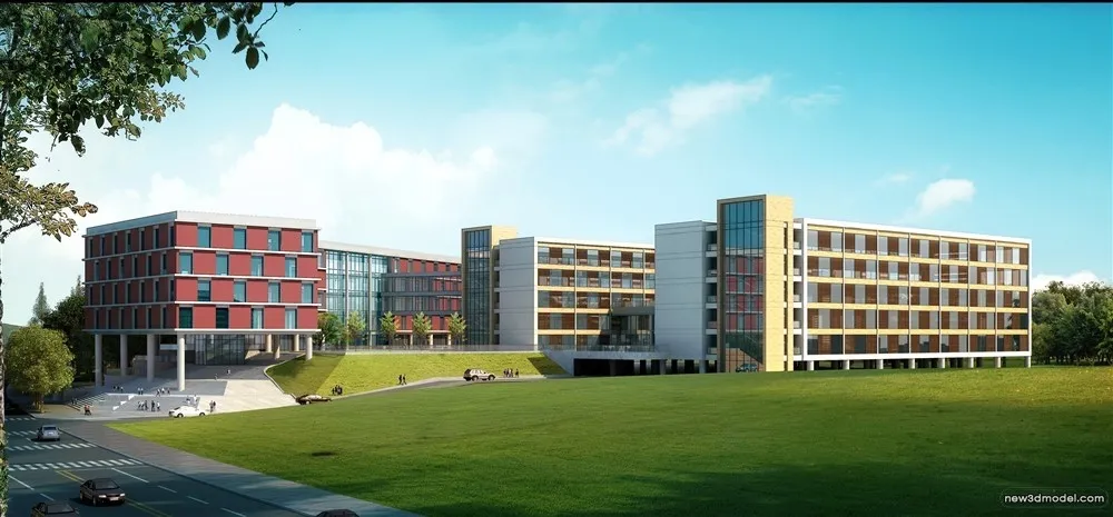 3D Models of Commercial Building – Exterior 3D Scenes – 1055 – VRAY