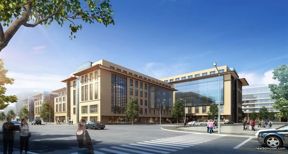 3D Models of Commercial Building – Exterior 3D Scenes – 1063 – VRAY