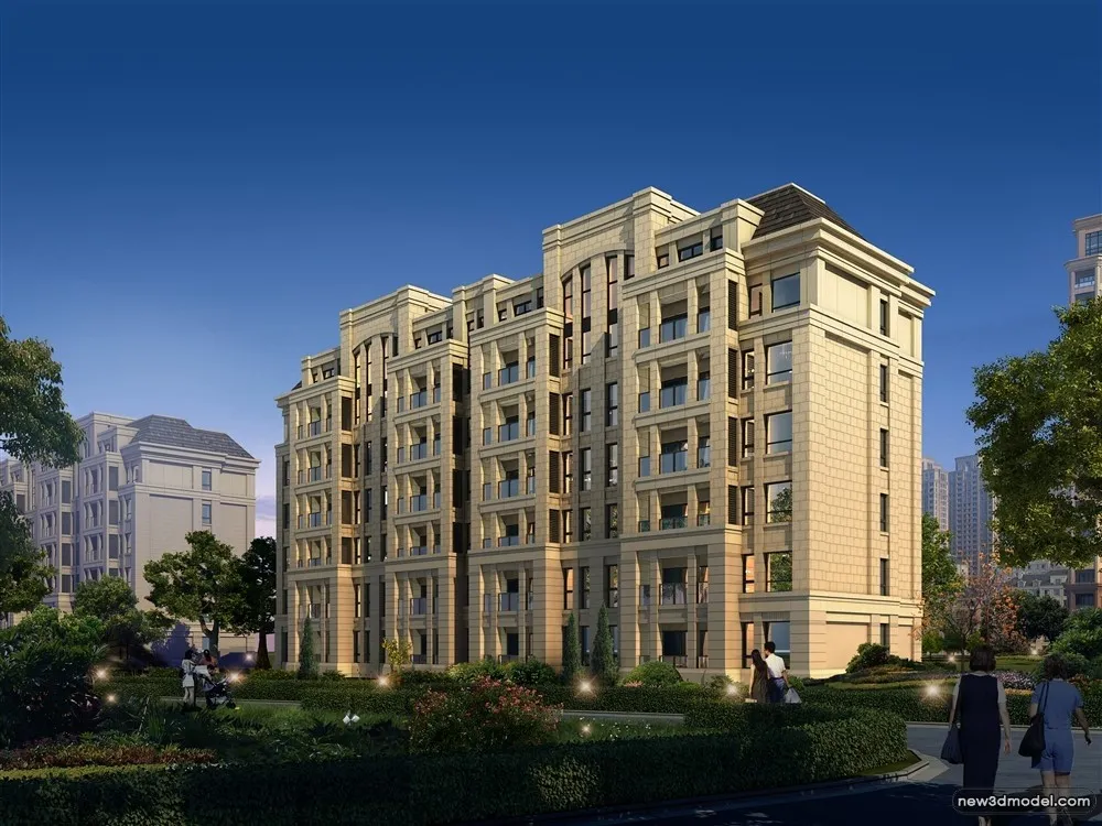 3D Models of Commercial Building – Exterior 3D Scenes – 1066 – VRAY