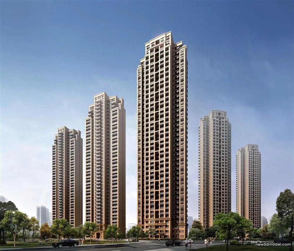 3D Models of Commercial Building – Exterior 3D Scenes – 1068 – VRAY