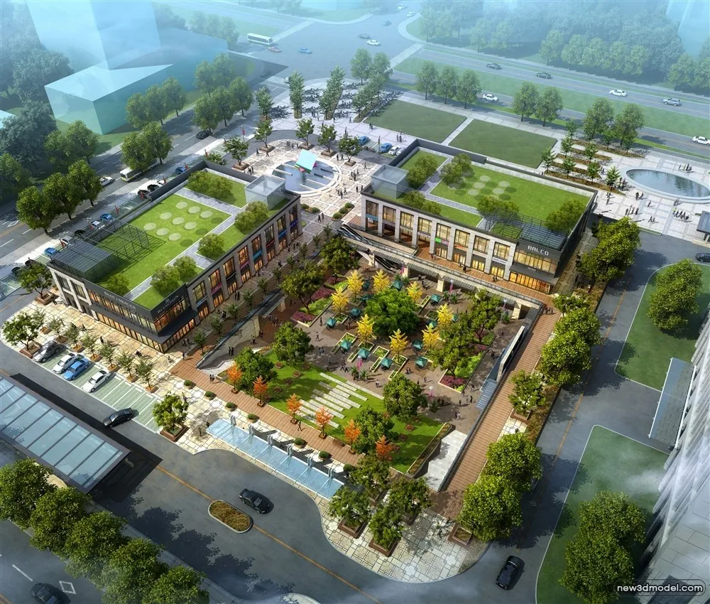 3D Models of Commercial Building – Exterior 3D Scenes – 1070 – VRAY