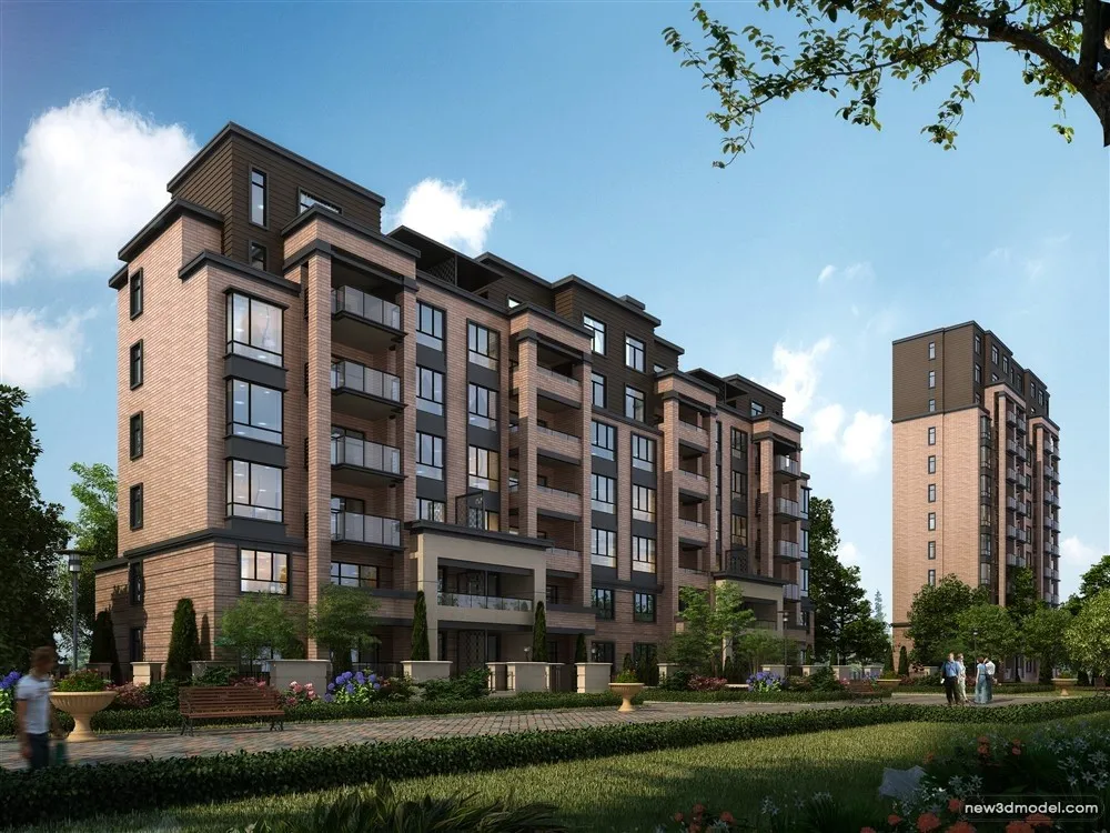 3D Models of Commercial Building – Exterior 3D Scenes – 1071 – VRAY