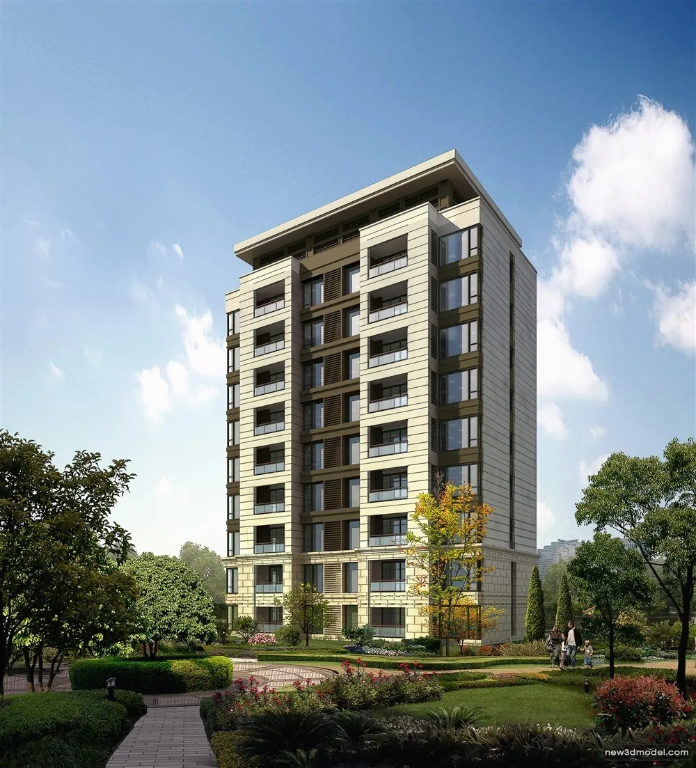 3D Models of Commercial Building – Exterior 3D Scenes – 1073 – VRAY