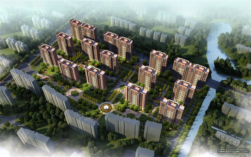 3D Models of Commercial Building – Exterior 3D Scenes – 1074 – VRAY