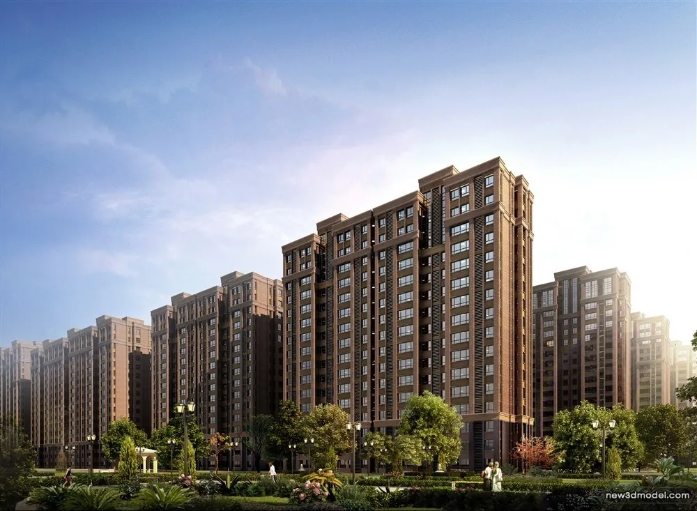 3D Models of Commercial Building – Exterior 3D Scenes – 1077 – VRAY