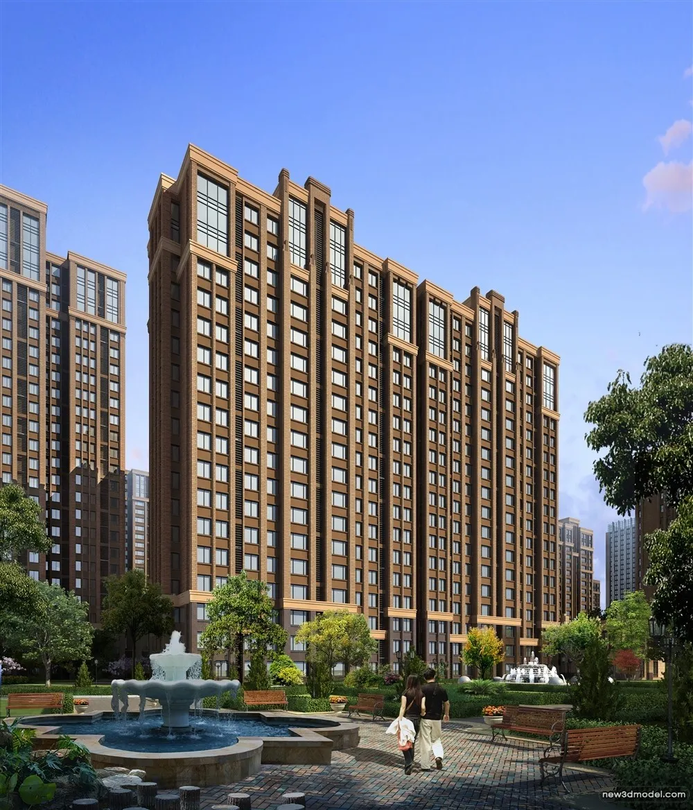 3D Models of Commercial Building – Exterior 3D Scenes – 1078 – VRAY