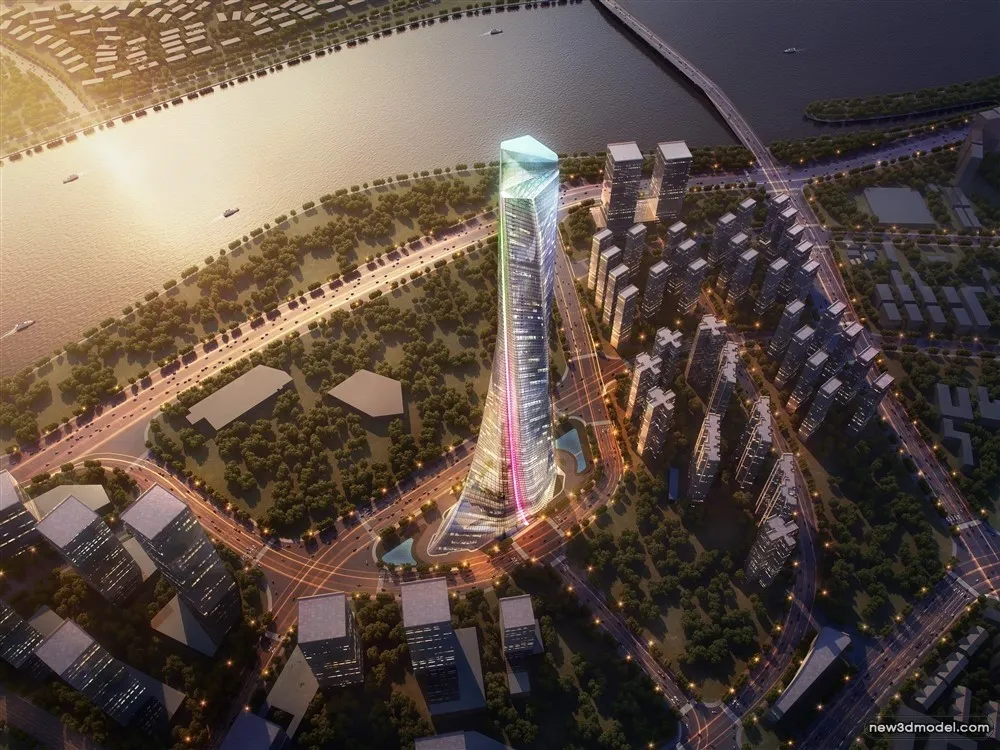 3D Models of Commercial Building – Exterior 3D Scenes – 108 – VRAY