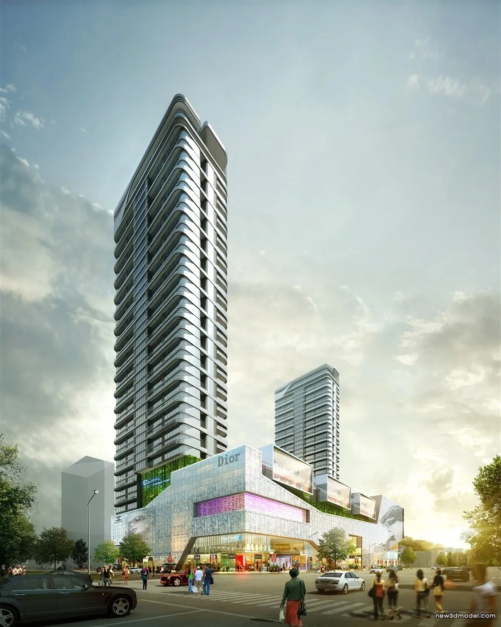 3D Models of Commercial Building – Exterior 3D Scenes – 1081 – VRAY