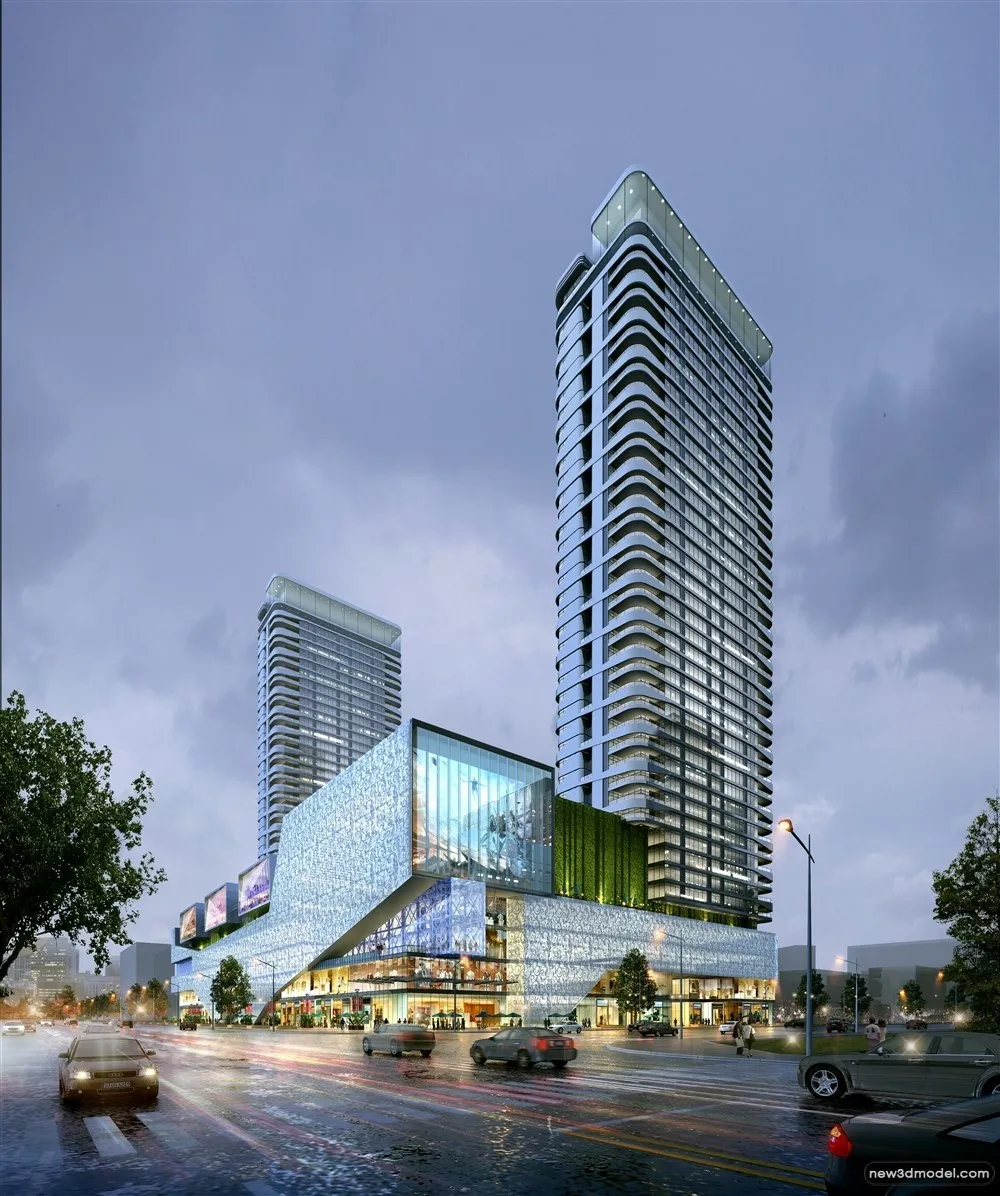 3D Models of Commercial Building – Exterior 3D Scenes – 1082 – VRAY