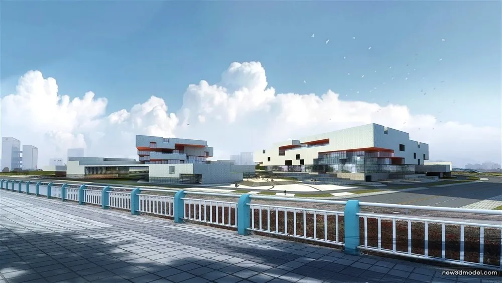 3D Models of Commercial Building – Exterior 3D Scenes – 1084 – VRAY