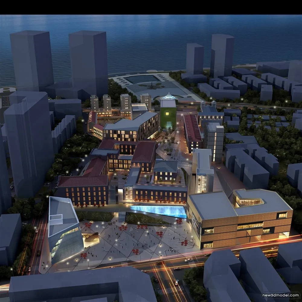 3D Models of Commercial Building – Exterior 3D Scenes – 1087 – VRAY