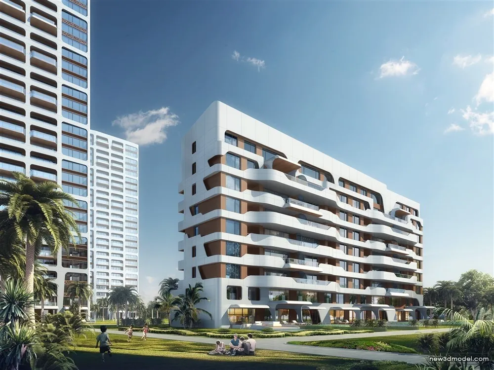 3D Models of Commercial Building – Exterior 3D Scenes – 109 – VRAY