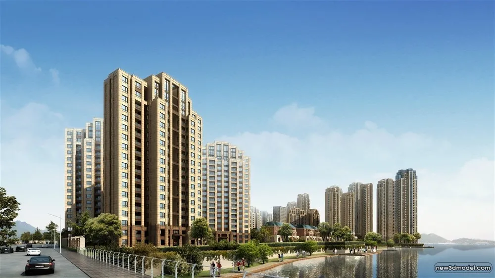 3D Models of Commercial Building – Exterior 3D Scenes – 1091 – VRAY