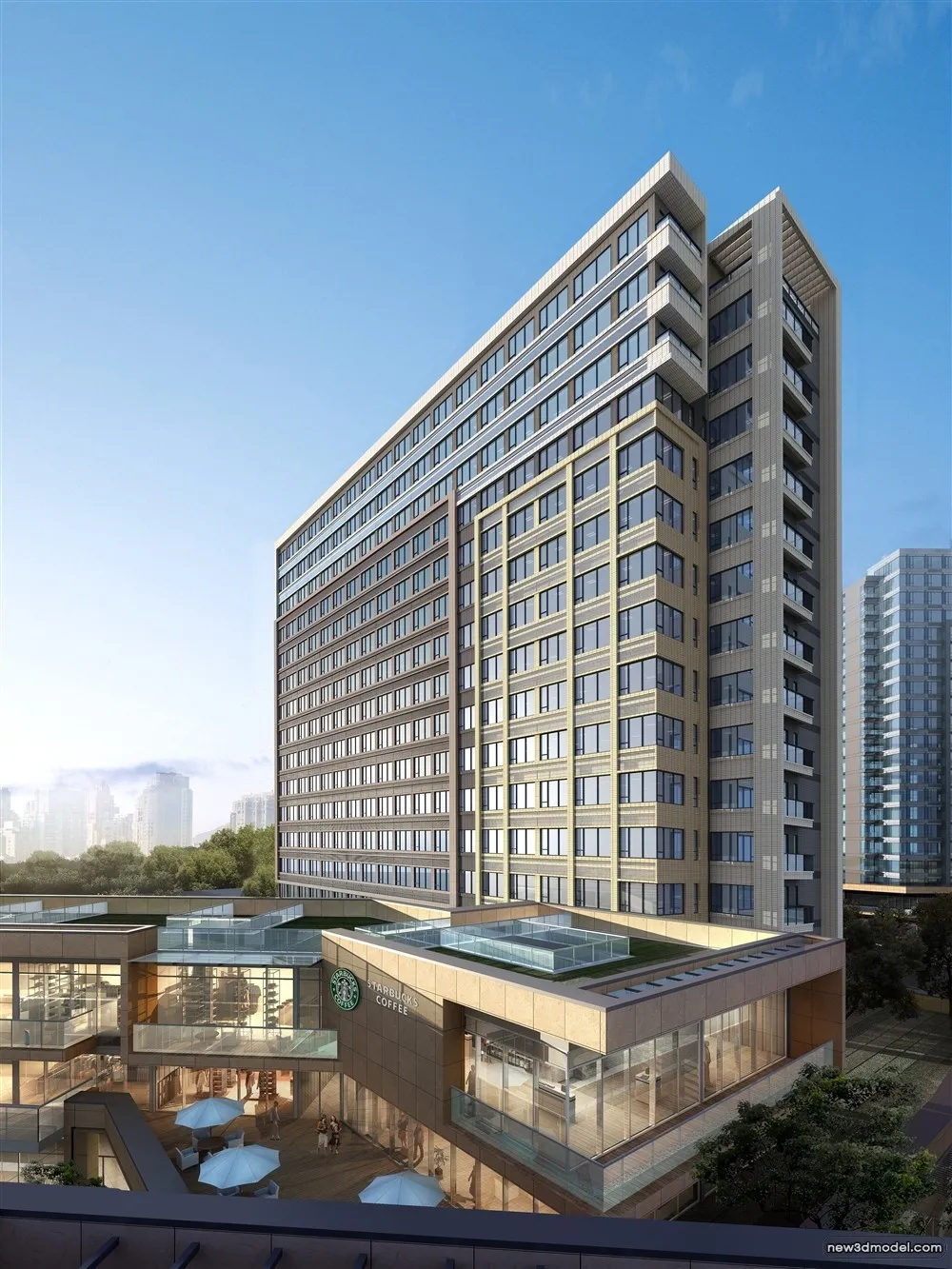 3D Models of Commercial Building – Exterior 3D Scenes – 1093 – VRAY