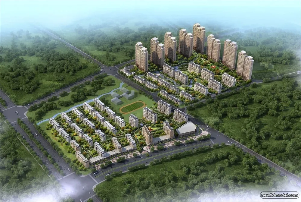 3D Models of Commercial Building – Exterior 3D Scenes – 1095 – VRAY