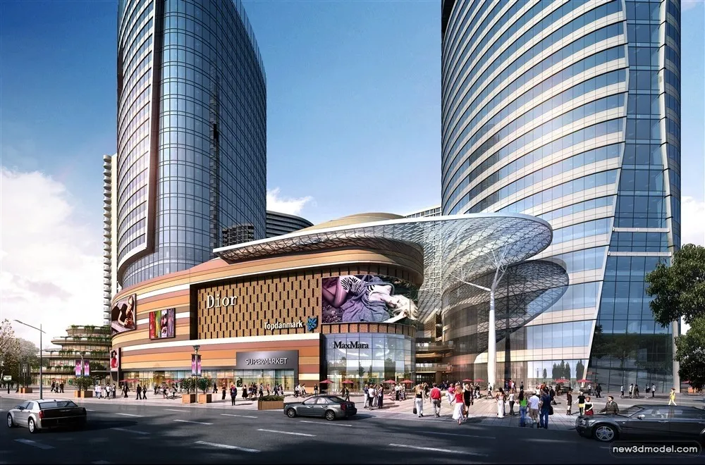 3D Models of Commercial Building – Exterior 3D Scenes – 1097 – VRAY