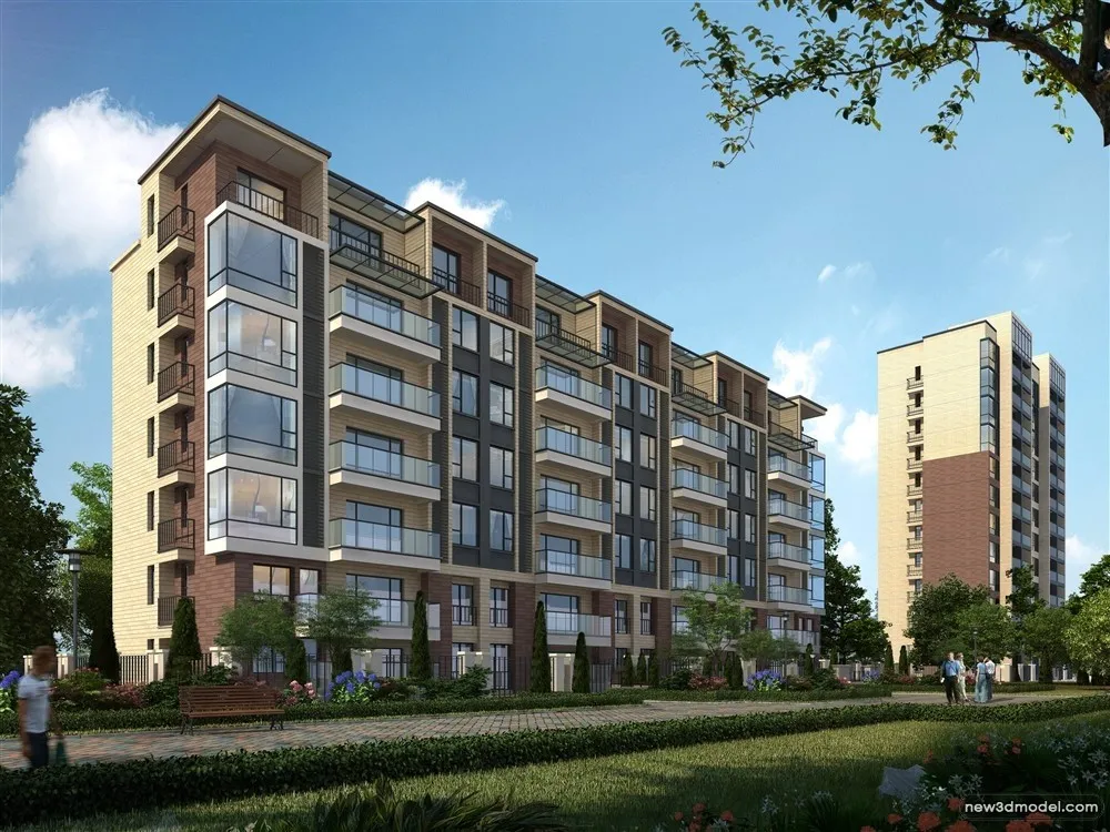 3D Models of Commercial Building – Exterior 3D Scenes – 1100 – VRAY