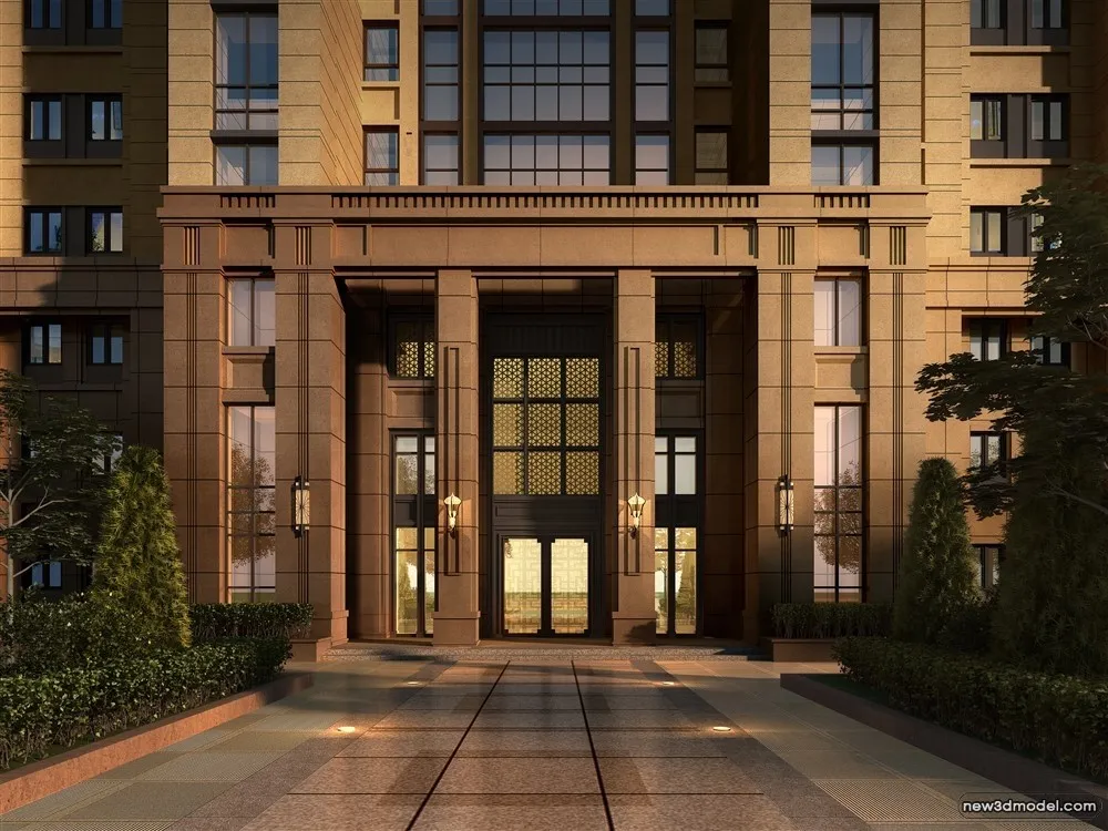 3D Models of Commercial Building – Exterior 3D Scenes – 1102 – VRAY