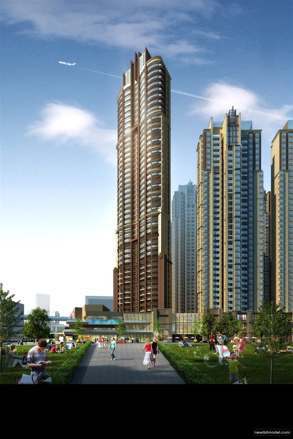 3D Models of Commercial Building – Exterior 3D Scenes – 1104 – VRAY