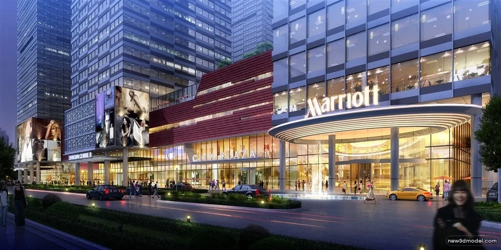 3D Models of Commercial Building – Exterior 3D Scenes – 1106 – VRAY