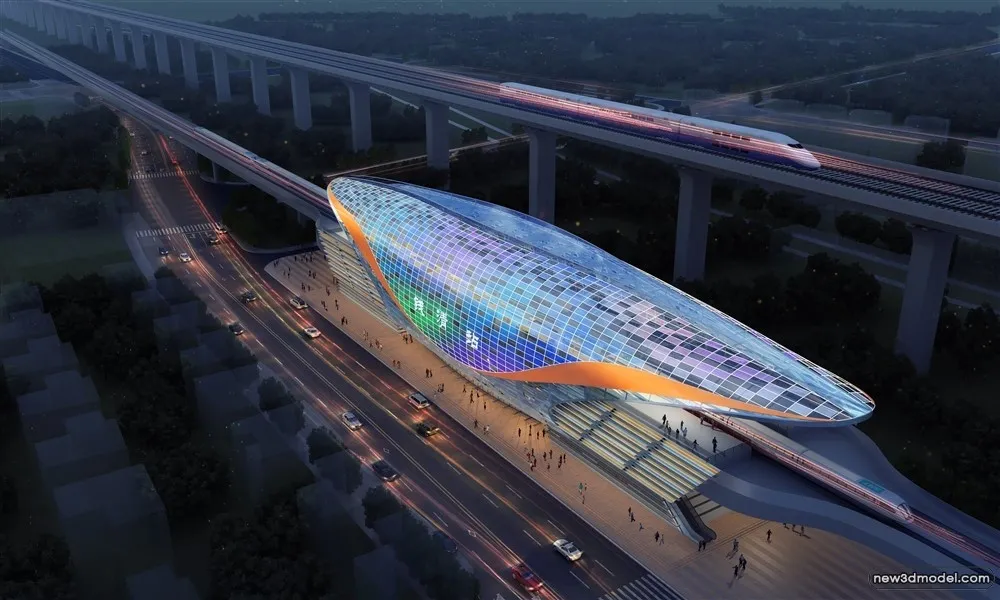 3D Models of Commercial Building – Exterior 3D Scenes – 112 – VRAY