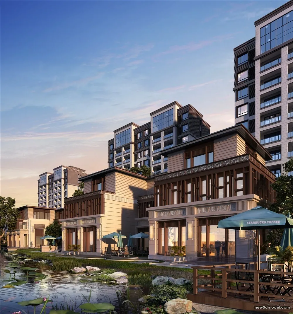 3D Models of Commercial Building – Exterior 3D Scenes – 116 – VRAY