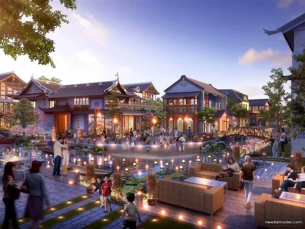 3D Models of Commercial Building – Exterior 3D Scenes – 120 – VRAY