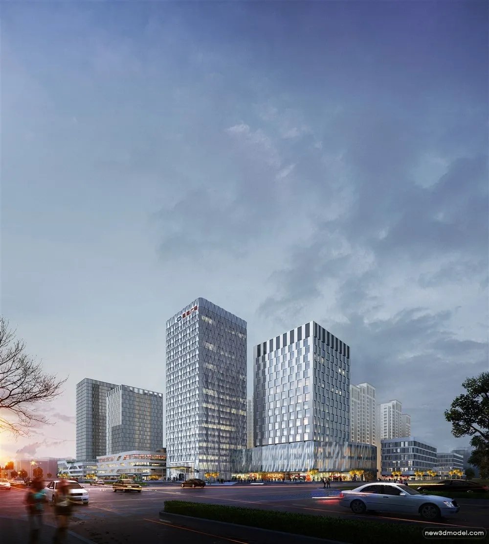 3D Models of Commercial Building – Exterior 3D Scenes – 122 – VRAY