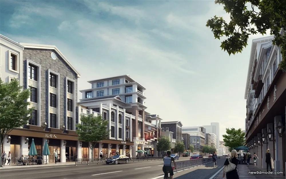 3D Models of Commercial Building – Exterior 3D Scenes – 123 – VRAY